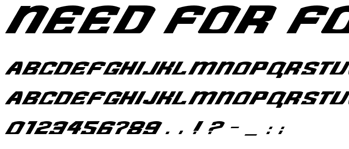 Need for Font font